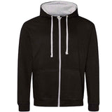 Varsity Contrast Zip Hoodie