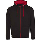Varsity Contrast Zip Hoodie