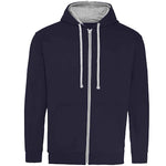 Varsity Contrast Zip Hoodie