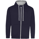 Varsity Contrast Zip Hoodie