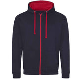 Varsity Contrast Zip Hoodie