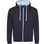 Varsity Contrast Zip Hoodie
