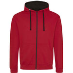Varsity Contrast Zip Hoodie