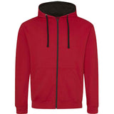Varsity Contrast Zip Hoodie